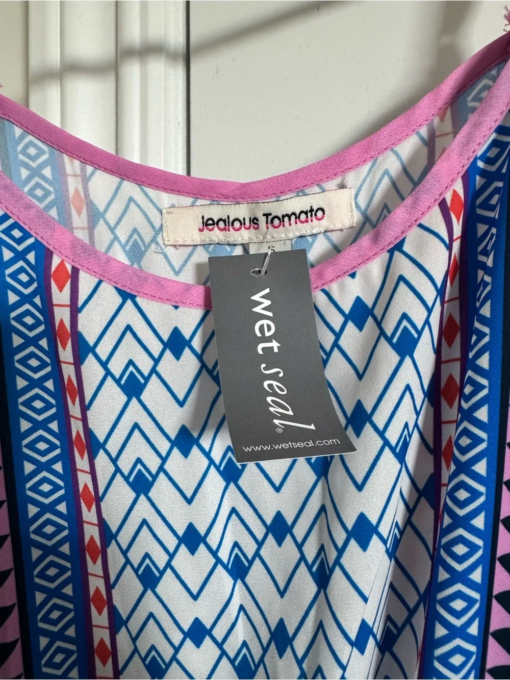 NWT Wet Seal Boho Tropical Print Romper Adjustable Straps Lined Shorts | Small